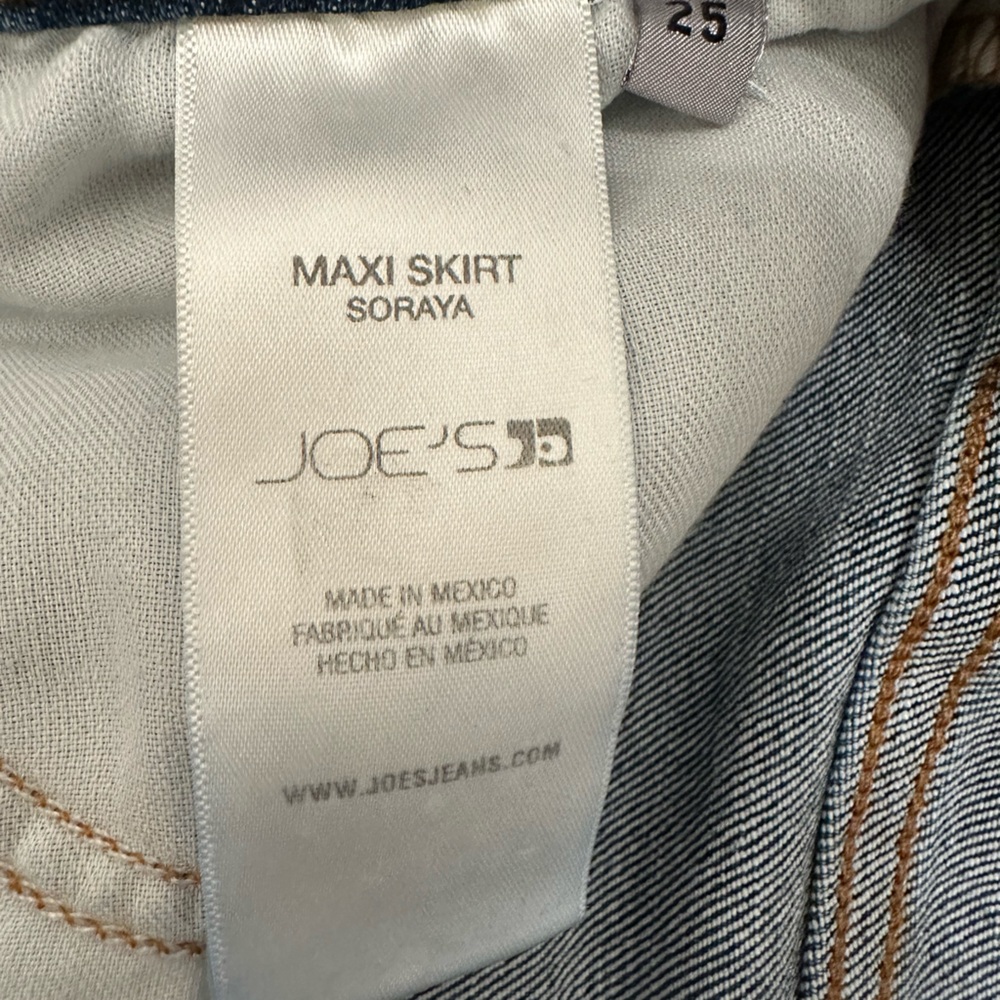 JOE’s Jeans Denim Maxi Skirt Blue Soraya Y2K Classic Women Size 25 $218 MSRP NWT - Picture 11 of 13